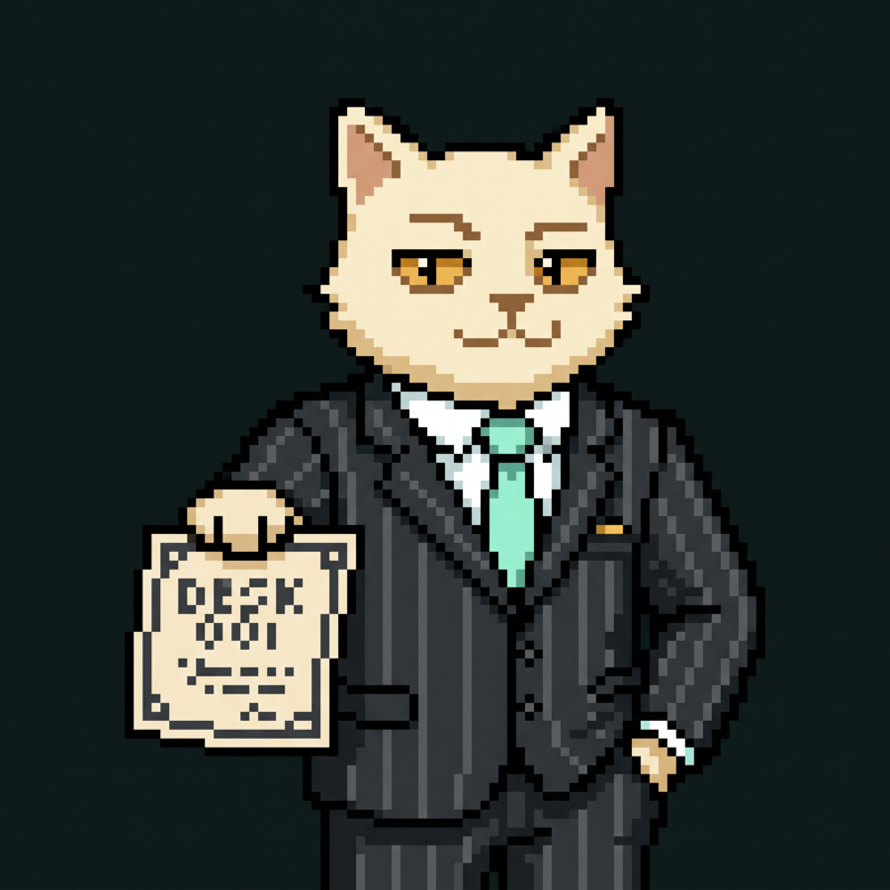 Mascot pose — deed in paw